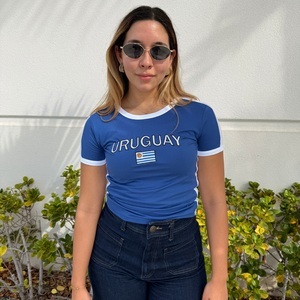 Uruguay Y2K Baby Tee