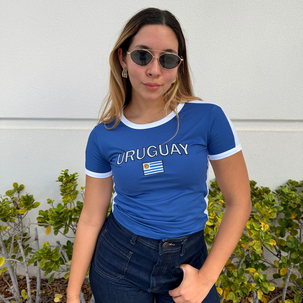 Uruguay Y2K Baby Tee