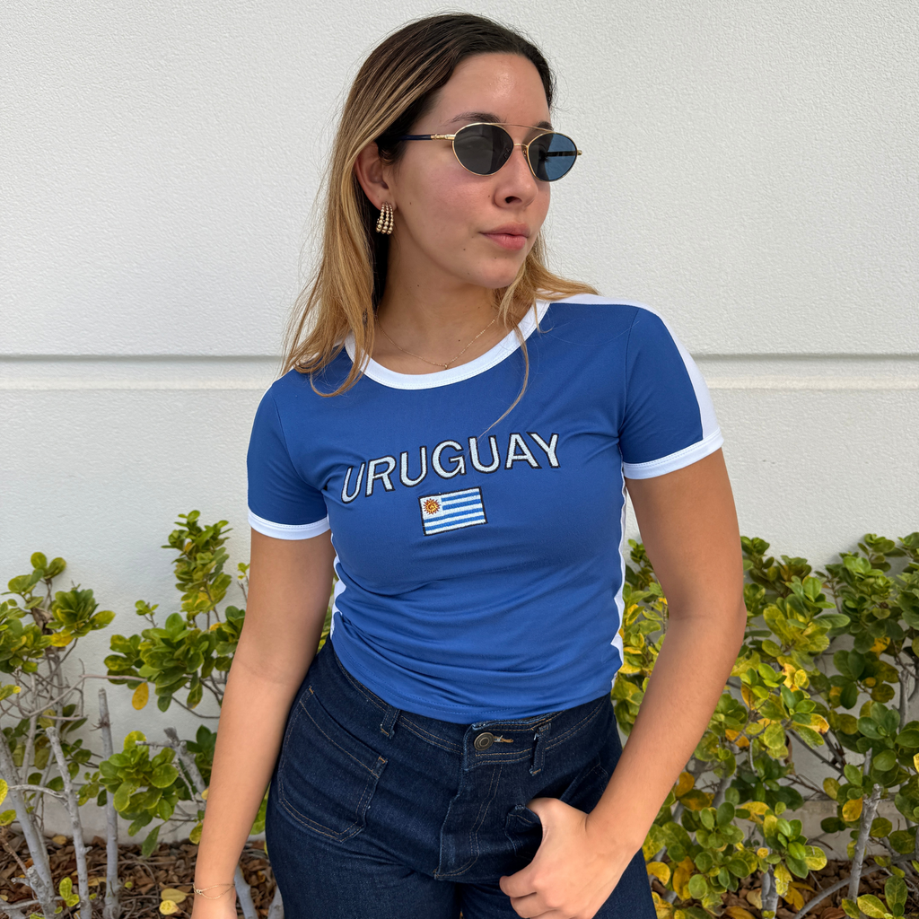 Uruguay Y2K Baby Tee